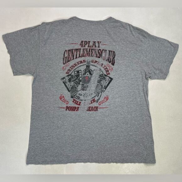 4PLAY GENTLEMEN'S Strip Club Pompano Beach Graphic T-shirt Men XL Gray - Picture 1 of 8
